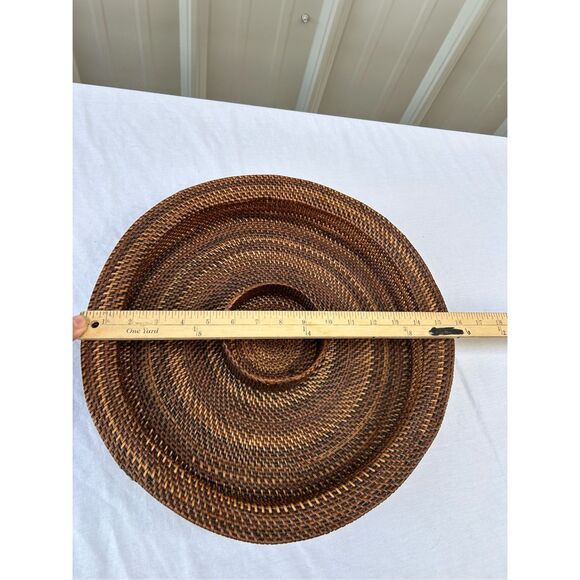 Wicker 16" round dip bowl natural decro dark brown - Picture 3 of 3